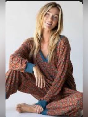 Natural Life Johnnie Cotton Jumpsuit Sz M Cottagecore Boho Hippie *READ*